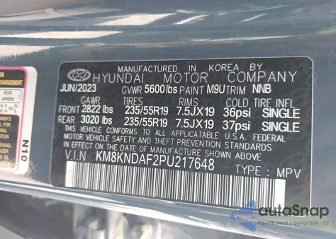 2023 Hyundai Ioniq 5 Sel from USA, damaged, VIN KM8KNDAF2PU217648